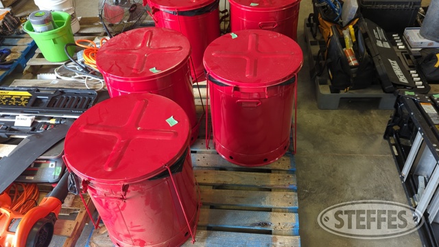 (3) Justrite oil waste cans